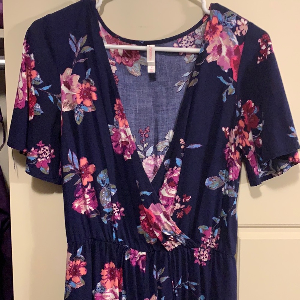 Navy floral maxi romper